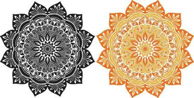 Black and colorful mandala design vector