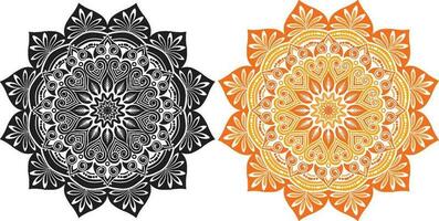 negro y vistoso mandala diseño vector