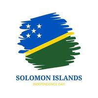 Happy Independence Day of solomon islands with national flag on grunge texture vector illustration