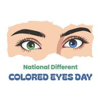 vector gráfico de nacional diferente de colores ojos día, en julio 12mo