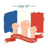 Vector graphic of happy bastille day greetings card illustrations