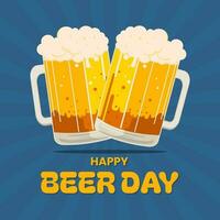 Hand drawn international beer day vector illustration