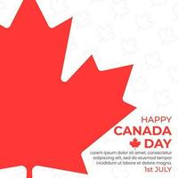 Happy canada day background with red maple leaf vector