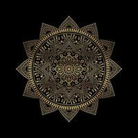 Luxury mandala design  ornamental background in gold color vector