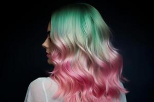 A pink and mint ombre effect photo