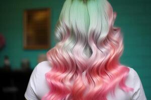 A pink and mint ombre effect photo