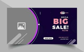 Sale banner template design with geometric background , Big sale social media or web banner post template. vector