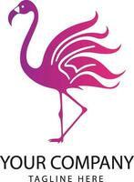 Vector ofColorfull flamingo logo isolated on white background