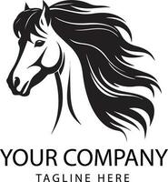 vector de caballo cara logo