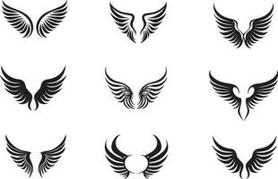 set of fly wings logo isolated on white background vector