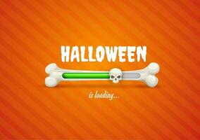 Halloween loading bar with bone and skull slider vector