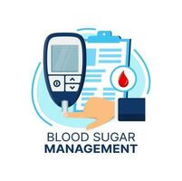 Diabetes care icon of blood sugar management vector