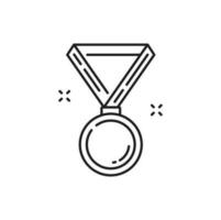 Sport medal ribbon icon, champion winner trophy vector
