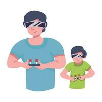 Happy boy child playing online game on cellphone. Smiling small kid have  fun engaged in video games on smartphone. Modern web app. Vector  illustration. 12971707 Vector Art at Vecteezy