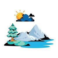 Trendy Hilly Area vector