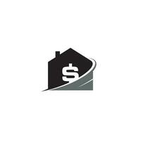 House and Dollar Sign logo or icon design vector