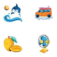 Bundle of Summer Enjoyment Flat Icons vector