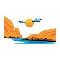 Trendy River Canyon vector