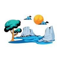 Trendy Nature Scenery vector