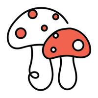 Trendy Mushrooms Concepts vector