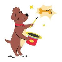 Trendy Dog Magic vector