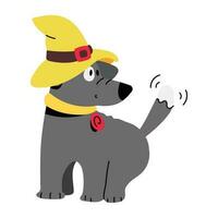 Trendy Witch Dog vector