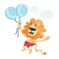 Trendy Lion Balloons vector