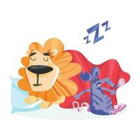 Trendy Lazy Lion vector