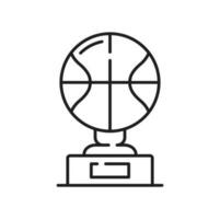 Basketball award, ball trophy icon, sport prize vector