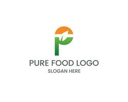 food logo letter p and f design vector