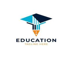 educación logo bolígrafo diseño vector