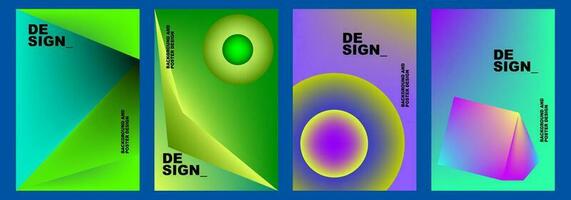 abstract gradient background design set vector