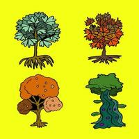 tree set element illustration design vector