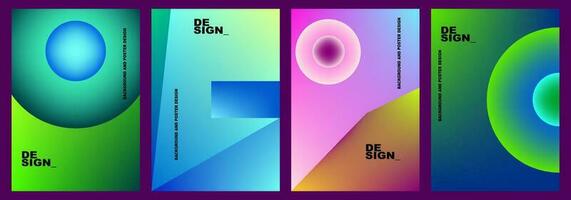 abstract gradient background design set vector