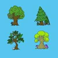 tree set illustration vector