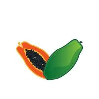 diseño de logotipo de papaya, vector de fruta de vitamina, icono de ilustración de marca de producto de fruta