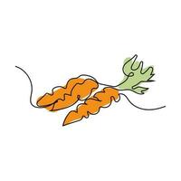 Carrot Logo, Vector Garden Farm Carrot Vegetables, Line Design, Template Illustration