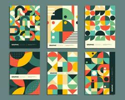 Bauhaus posters, simple geometric abstract pattern vector