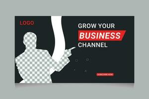 Digital Online Business Video Thumbnail and web banner template Design vector