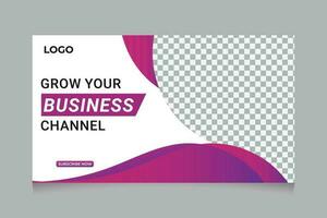 Digital Online Business Video Thumbnail and web banner template Design vector