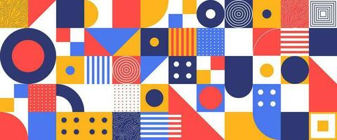 Neo Modernism Artwork. Vector graphic for patterns. 20's inspired design. Abstract composition with shapes. Minimal decoration with geometric elements. Creative collage in retro aesthetic.