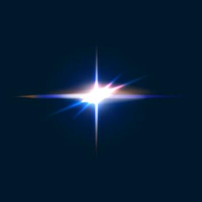 Star sparkle flare and flash effect, glow light