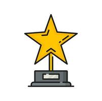 First place, contest winner gold star award trophy vector