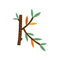 Letter K autumn alphabet Thanksgiving day font vector