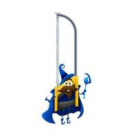 Cartoon halloween hacksaw tool wizard character vector