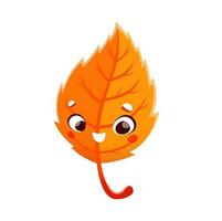 Cartoon orange leaf character, school education vector