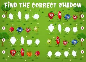 Find the correct shadow game with berry characters vector