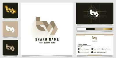 Letter tM or bM monogram logo with business card design vector