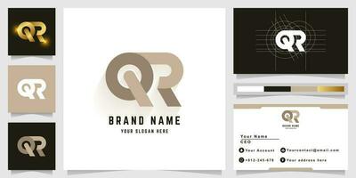 Letter QR or QRR monogram logo with business card design vector