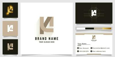 Letter KN or YLN monogram logo with business card design vector